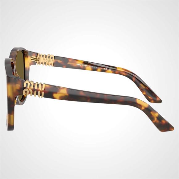 New MIU MIU Sunglasses Aviator Pilot Brown Honey Havana Tortoise - Picture 3 of 6